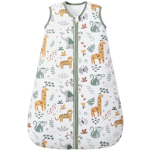 Image of Baby Sleep Sack 18-24 Months, 2.5 TOG Cotton Winter Baby Wearable Blanket with 2-Way Zipper, Warm Soft Sleeping Bag for Toddler Boy Girl, X-Large Giraffe
