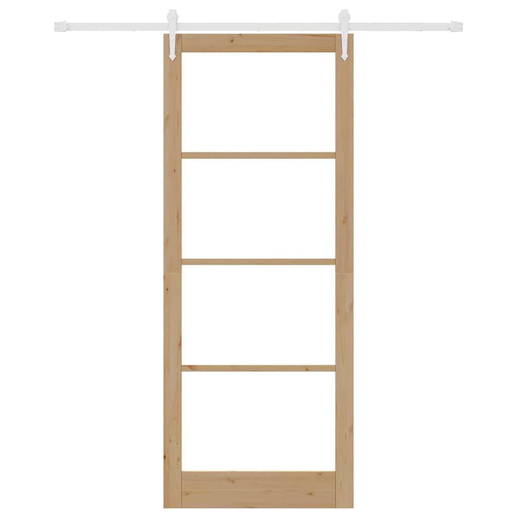 vidaXL Drzwi przesuwne 93 x 232 cm Lite drewno sosnowe i szkło | Minimalistyczny wygląd dodaje smaku każdemu pomieszczeniu, W zestawie znajdziesz wszystko,