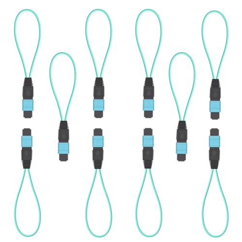 Image of 10pack MPO 24-Core OM3 Multimode Fiber Loopback, Pull Ring Design for 10Gb /40Gb Network Testing, Data Center & Telecom Maintenance
