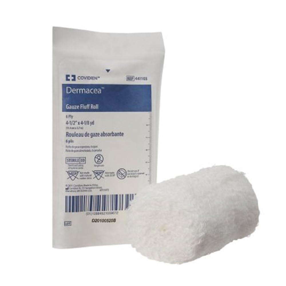 Dermacea Sterile Gauze Fluff Rolls 4-1/2" x 4-1/10 yds. [Case of 60] by Kendall Healthcare