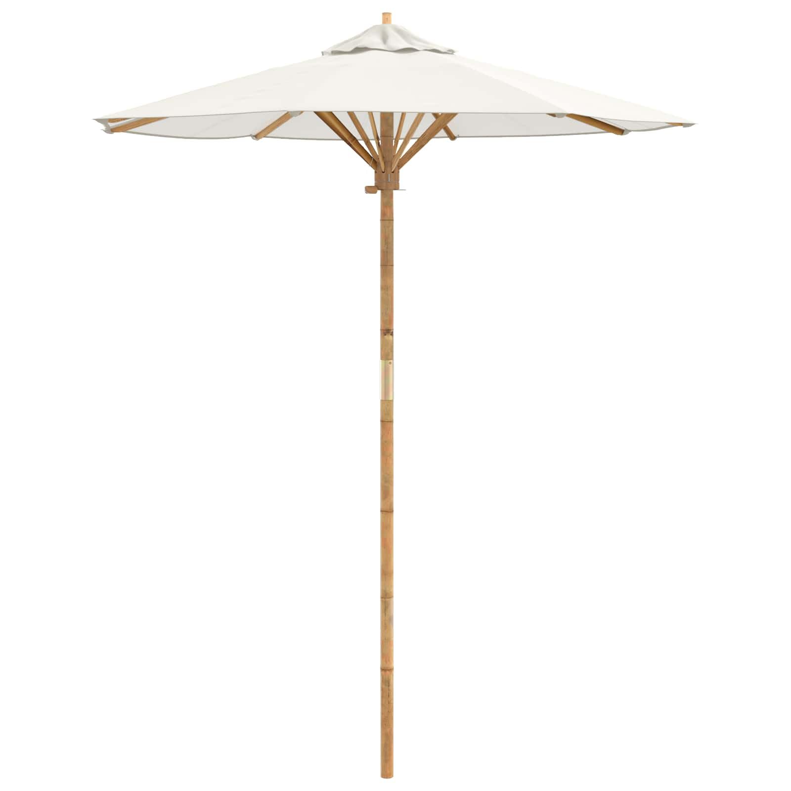 SYDE Kremowy parasol ogrodowy Ø 180 x 230 cm bambus