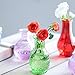 Lxzcelrt Glass Bud Vase Small Vases for Flowers,Decorative Vases for Centerpieces,Vintage Vase for Rustic Home Decor, Wedding Decorations, Bookshelf Table Flower Decor,Hydroponic Vase (red)