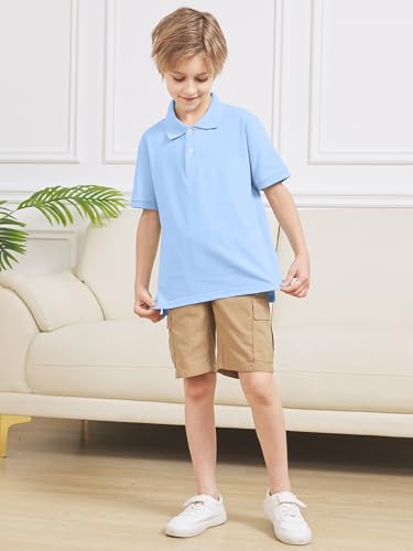 Image of OHD 3 Pack School Uniform for Boys Polo Shirt Cotton Uniform Shirts for Boys Kids School Clothes 3-14 Years