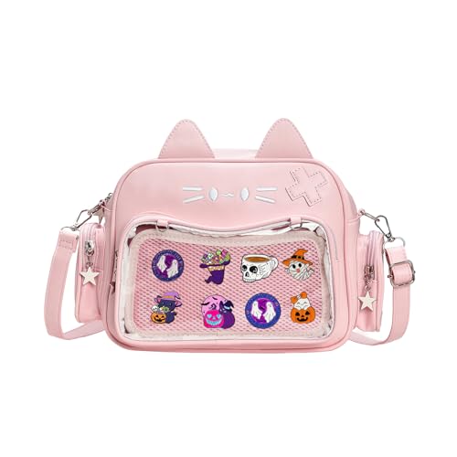 Kawaii Ita Bag Backpack Crossbody Bag Cat Shoulder Bags Multi-Purpose Pin Display with Insert