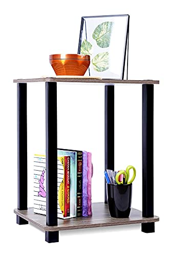 Image of Ash & Roh 2-Tier End Table Adjustable Storage Shelf, Modern Night Stand, Sofa Table for Small Space, Living Room, Bed Room. (2 x 2 End Table)