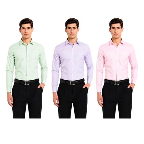 Image of Men's Solid Formal Shirt | Premium Cotton Rich Full Sleeves Shirt | Comfort Fit Office Wear Shirt with Single Chest Pocket | Stylish Casual & Formal Shirt for Men