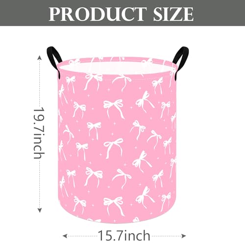 Image of Round Laundry Hamper Clothes Storage Basket Fabric Storage Hamper Organization Storage Bin, Nursery Toy Box,Gift Basket with Handles