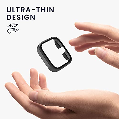 kwmobile Cover Compatible with Huami Amazfit Bip U/Bip U pro Covers - 2x Tempered Glass with Plastic Frame - Black/Vintage Pink - Image 4