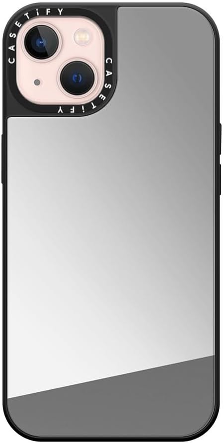 CASETiFY Mirror iPhone 13 Case [Reflective / 4.9ft Drop Protection/Compatible with Magsafe] - Silver On Black