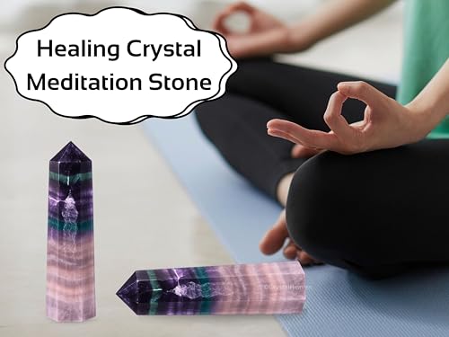 Image of Crystal Heaven Certified Multi Fluorite Crystal Tower Obelisk Point For Chakra, Healing & Balancing-Aaa Grade Original Certified Gemstone Agate For Reiki Meditation Yoga Spiritual (2-3 Inches)