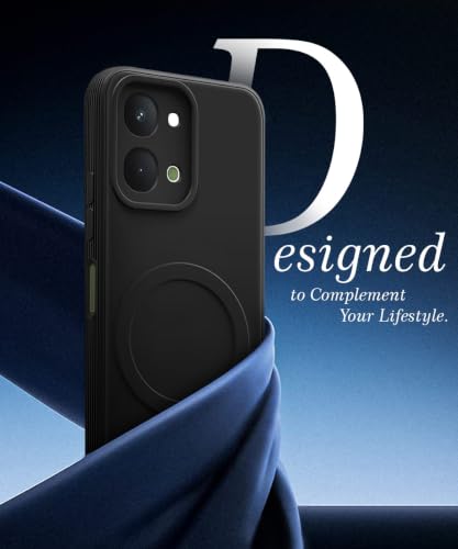Image of WOW IMAGINE Back Case Cover for iQOO Z11x | Vivo T5x 5G | Soft Matte Silicone Case| Slim Fit & Shockproof | Camera Protection Bumper Cover (Black)