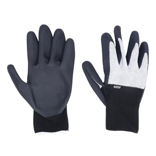 ViaGasaFamido Guanti Elettricista Isolati 400V, 1 Paio Taglia L in Gomma Antiscivolo per Lavori Elettrici ad Alta Tensione, Protezione per Installazione Cavi e Manutenzione