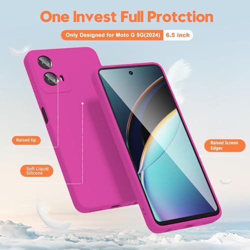 Image of DIZORO Microfiber Candy Case for Motorola Edge 50 Fusion 5G / Motorola G96 5G Smooth Touch Cushion Liquid Soft Silicone Gel Rubber Phone Cases Non-Slip Full Body Protective Shockproof Back Cover -Pink