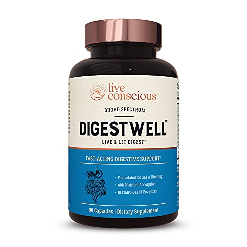 DigestWell Immediate Support - Fast-Acting Digestive Support | Broad Spectrum Enzyme, Probiotic & Herbal Formula - Decreases Everyday Gas &...