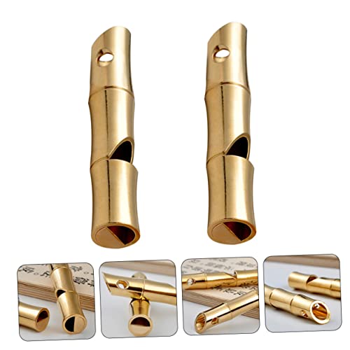 2 silbatos portátiles de latón SUPVOX para deportes y supervivencia miniatura 6