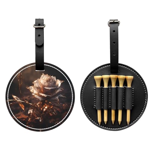 Gilt Rose Black Printed golf tee storage bag - portable design, easy to organize tee