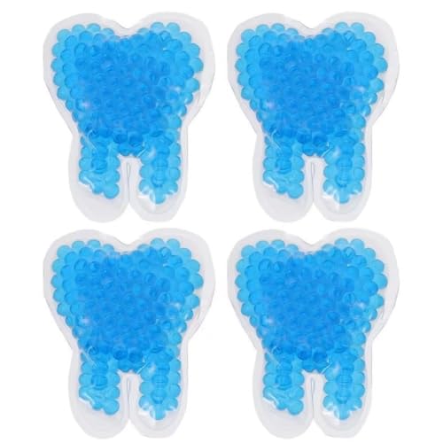 Paquete De Hielo De Gel para Adultos, Bolsa De Hielo Reutilizable para Lesiones, Paquete De Hielo De Gel En Forma De Diente, Terapia De Frío, 4 Unids/Set por Juego