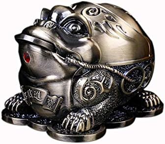 Toad Frog Animal MetalAshtray for Cigarettes with Lid Decorative Cigarette Ashtray Windproof Smoking Ash tray Holder for Indoor outdoor Smokers Nice Gift for Men Women (Bronze)