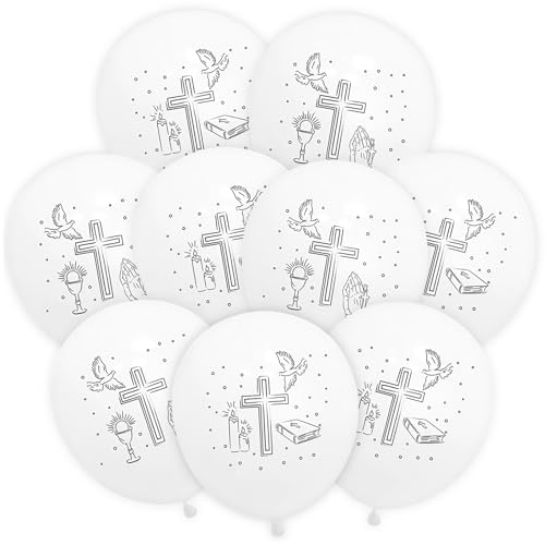 TaimeiMao Set 50 Globos Comunión, Globos Comunión, Globos Blancos