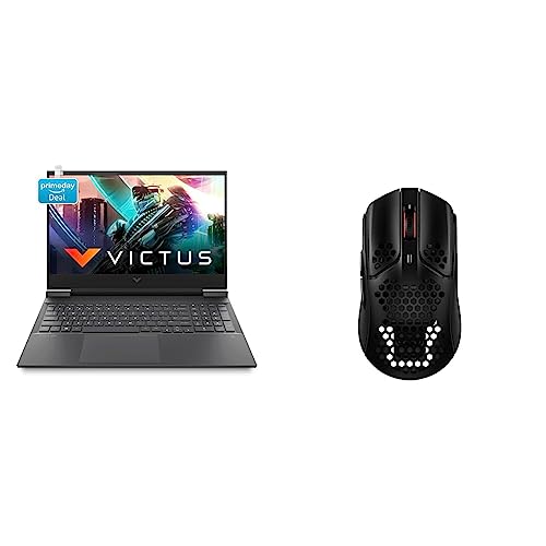 HP Victus Gaming Latest AMD Ryzen 5 5600H Processor 16.1 inch(40.9 cm) FHD Gaming Laptop & Pulsefire Haste Wireless_Black