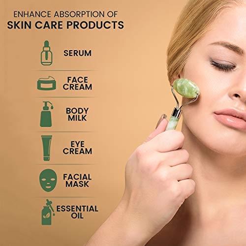 Jade Roller met Gua Sha en Vitamine C Serum - Met Hyaluronzuur, Collageen en Retinol - Gezichtsroller - 100% Pure Jade… - Afbeelding 7