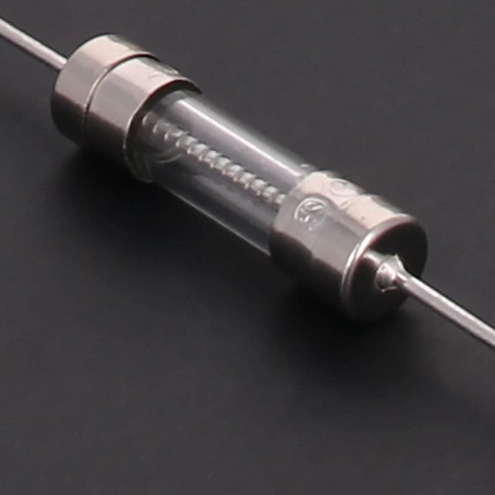 Heyiarbeit Glass Tube Fuses Axial with Lead Wire Slow-Blow Time-lag Fuses 5x20mm 15A 250V for Replacing or Repairing Many Home Electronics 6Pcs (T15A)