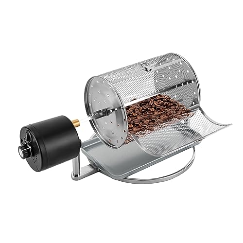 Home Coffee Roaster, Electric Coffee Bean Roaster Machine Speed Adjust 110V Stainless Steel Gas Burner Nuts Peanuts Baking Machine, 0.22-0.55 lbs Bean Roasting Machine