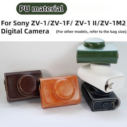 Funda para cámara Sony ZV-1F en cuero PU marrón miniatura 3