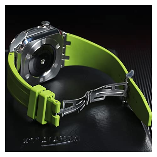 Kit modification Apple Watch 44mm boîtier métal chic et bracelet silicone agate SCHIK - 3