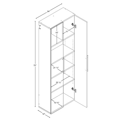 Image of Prepac HangUps 24 inch Large Garage Cabinet, Bathroom Cabinet Wall Mount, Ideal for Garage, Kitchen and Laundry Organization 24 inch W x 72 inch H x 12 inch D, White