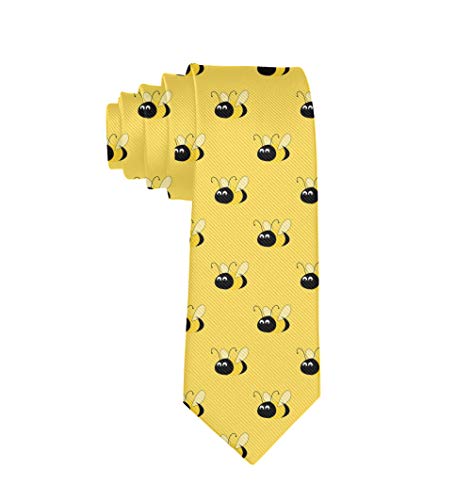 Men's Fashion Slim Ties Necktie Casual And Formal Suit Necktie, Business Dinner Party Groomsmen Gentlemen Tie Necktie, Yellow Bees Regular Ties Necktie