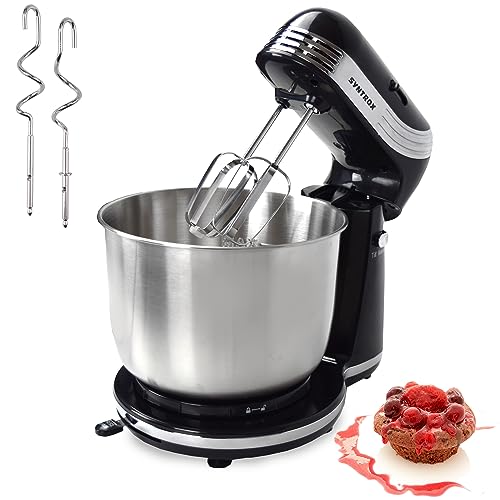 Syntrox Germany Küchenmaschine Knetmaschine Rührbesen Knethaken Standmixer KM-250W Delight mit 3 Liter Edelstahlschüssel Syntrox Germany Küchenmaschine Knetmaschine Rührbesen Knethaken Standmixer KM-250W Delight mit 3 Liter Edelstahlschüssel