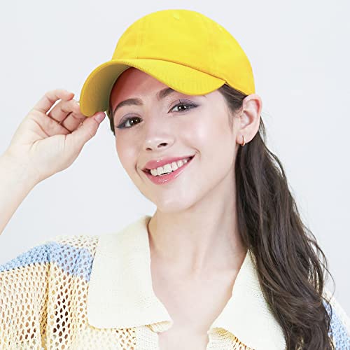 Image of Cotton Baseball Cap Dad Hat - Washed Low Profile Adjustable Hat for Men Women Casual Outdoor Running Golf