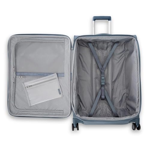 Image of Samsonite UpLIFT Lightweight Large Checked Softside 3-Piece Luggage Set with Spinner Wheels - Expandable - Airline-Approved, Polyester Soft Suitcase for Ultra Light Travel - Elemental Blue