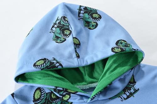 DDSOL Toddler Boy Hoodie Sweatshirt Tractor Dinosaur Long Sleeve Pullover Tops Fall Shirt3