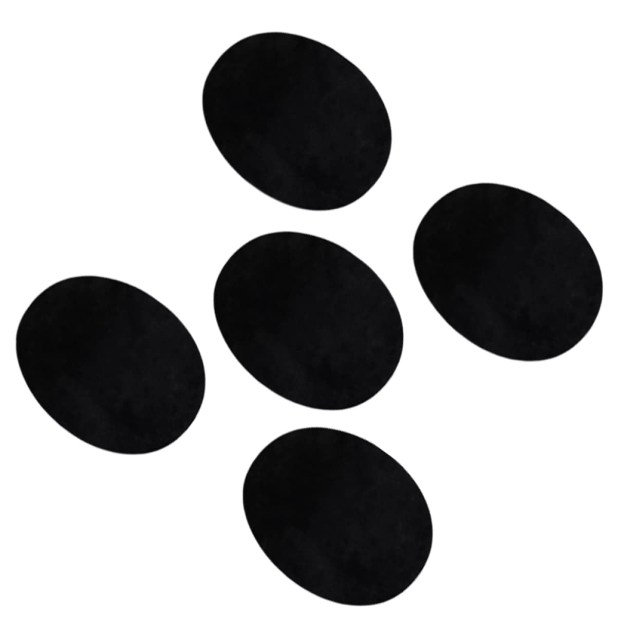 EXCEART 75piezas Parches De Tela De Suede Negro Ovalados Kit Para Ropa Reparación y Decoración De Prendas Aplicaciones De Tela Accesorios De Costura