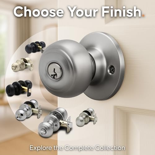 Copper Creek CK2040SS-3 Colonial Door Knob, Keyed Entry Function, 3 Pack, in Satin Stainless
