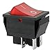 Baomain Boat Rocker Switch DPST ON/Off Snap 4 Pin 16A/250V Red Light UL TUV List Pack of 2