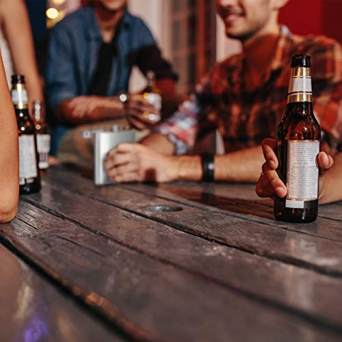 Relaxdays 10x Flachmann, 200 ml Füllmenge, 7 oz Volumen, Taschenflachmann, Schraubverschluss, Edelstahl, Silber, HBT 12 x 9 x 2 cm