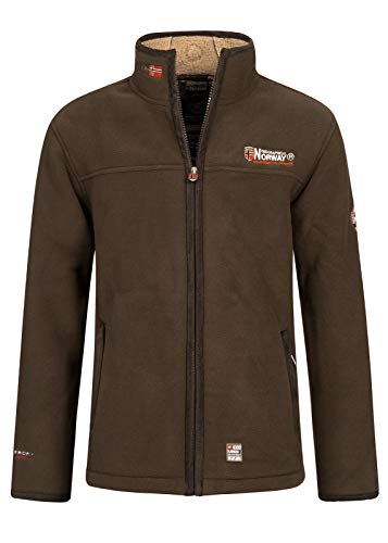 Geographical Norway Ureka Chaqueta de forro polar para hombre, forro de peluche, talla S-XXXL marrón S