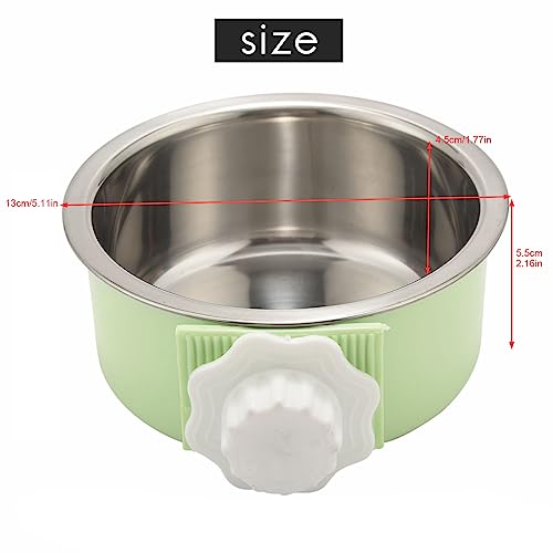 Giwnhvx 4 Stück Hundekäfig-Fressnapf, abnehmbarer Edelstahl-Haustierzwinger, zum Aufhängen, für Futter und Wasser, Futternapf, Käfigstall, Becher mit Löffel