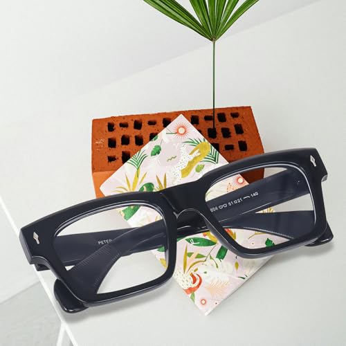 Image of Peter Jones I Zero Power Blue Cut Computer Glasses I Retro Square Shape I Gaming Glasses I UV Protected & Blocks Harmful Rays I Men & Women I Large Square 3804