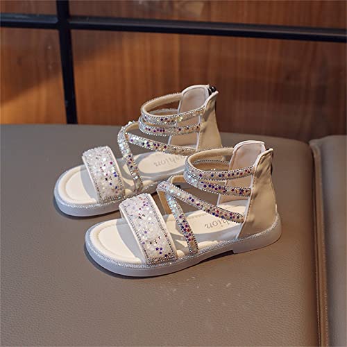 Girls Ankle Open Toe Sandals 𝗟ow Heels Sequins Princess Shoes Toddler Summer Soft Sole Open Toe Dress Loafers Shoes2