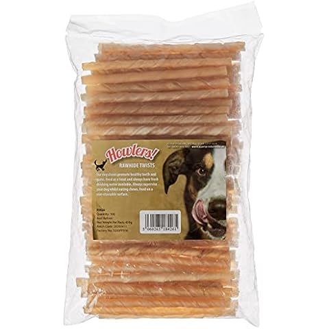Howlers Natural Rawhide Twists, 13 cm, Pack of 100, 450g Cover