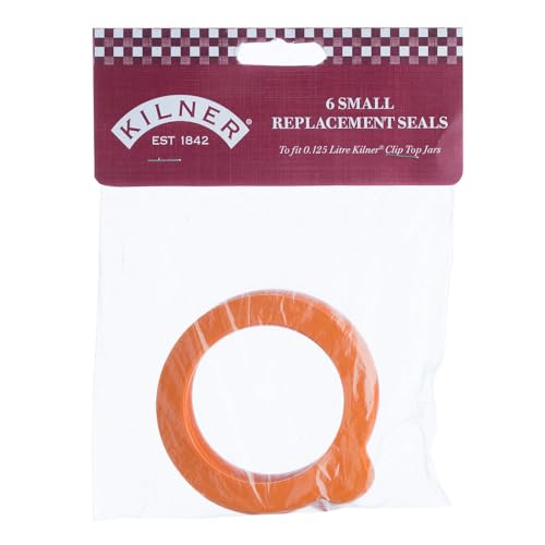 Image of Kilner 6 Pcs Replacement Silicone Seals Ideal for 350ml, 500ml, 1L, 1.5L & 2L Clip Top Glass Containers