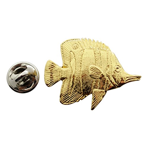 Sarah s Treats & Treasures Butterfly Fish Pin ~ 24K Gold ~ Lapel Pin