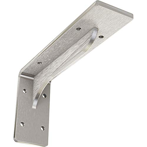 Ekena Millwork BKTM02X08X04EBSS Steel Bracket Embrey, 2" W x 8" D x 4 1/4" H, Stainless Steel