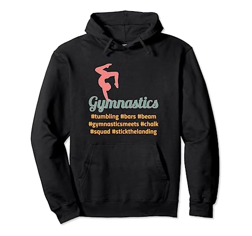 Gymnastics Hashtags Gymnast Word Art Pullover Hoodie