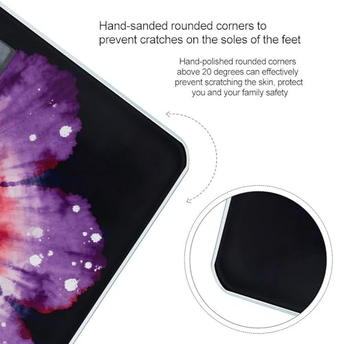 Báscula digital Tie Dye para baño con pantalla LCD miniatura 4