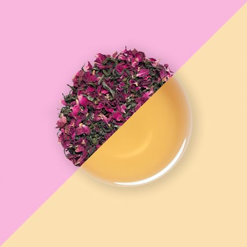 Image of Teaaza Rose Green Tea Bags | 25 Pieces | For Glowing Skin | Made with 100% Whole Leaf & Natural Rose Petals